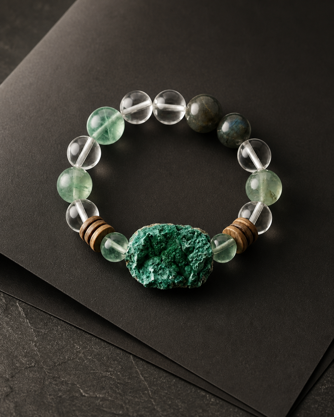 Green Anchor Bracelet No. 002 studio detail.