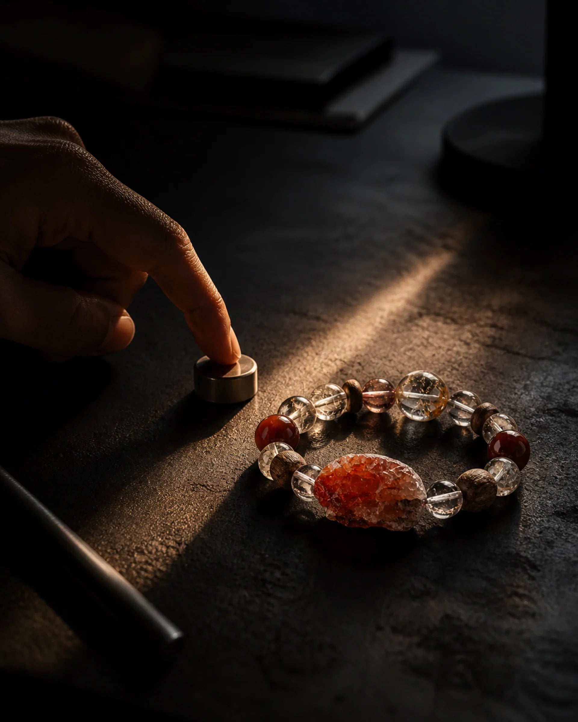 A first-move scene with warm light for The Ember chapter.