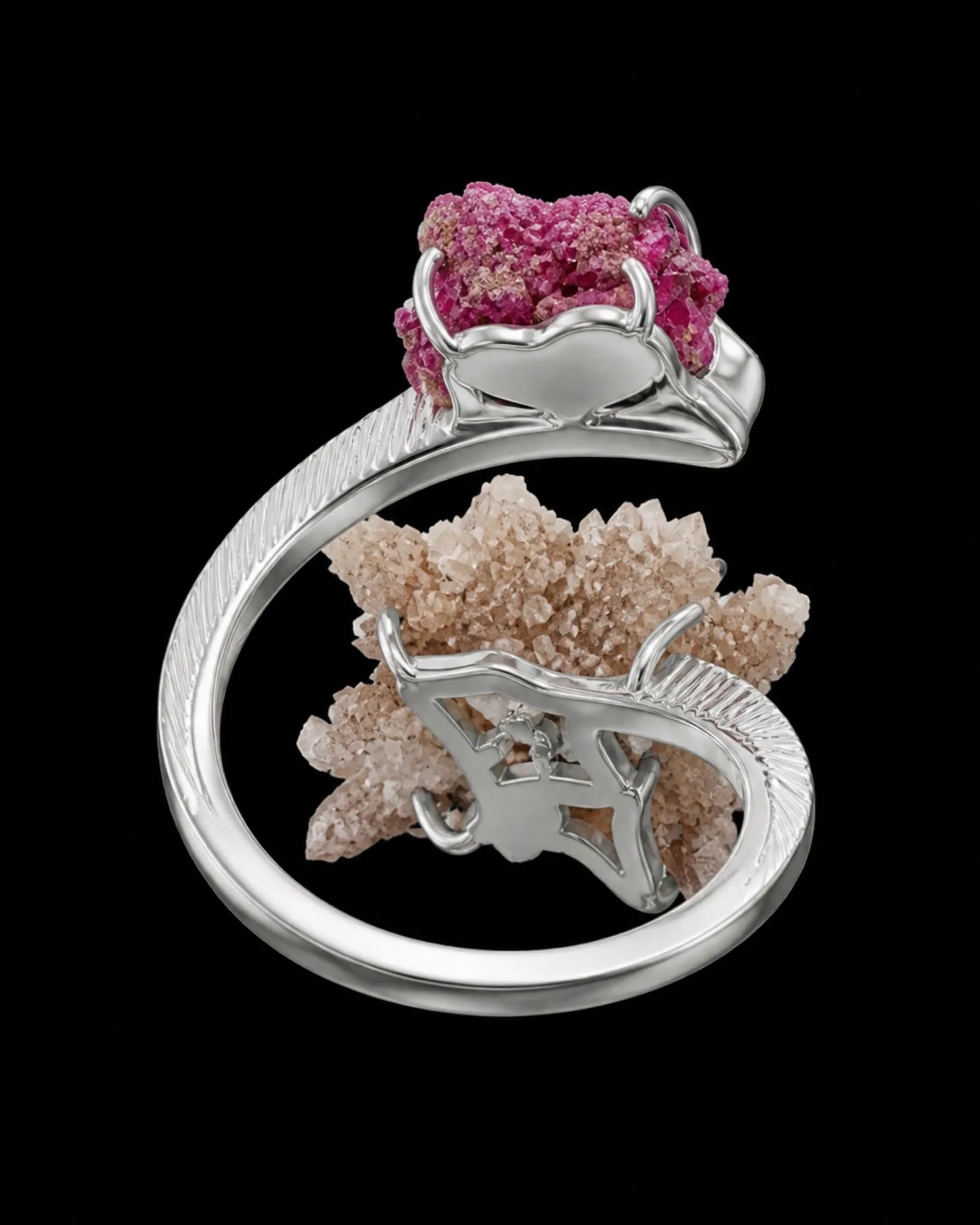 Pink Encounter Ring — JR01-017 — side and back construction view