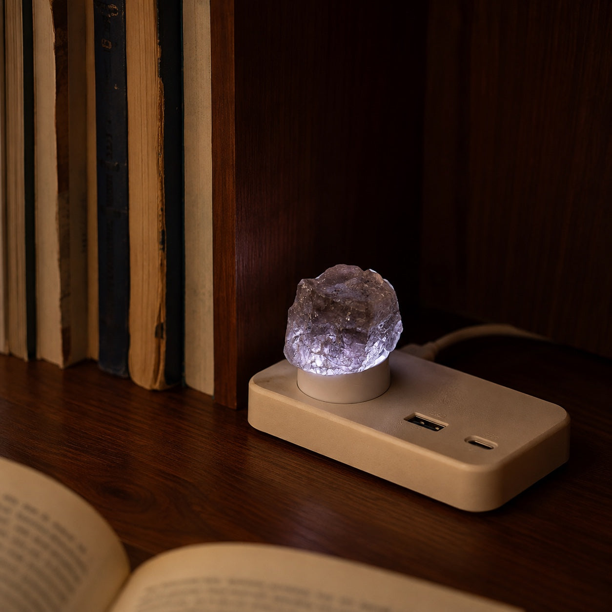 Deep Smoky Crystal powered USB night light