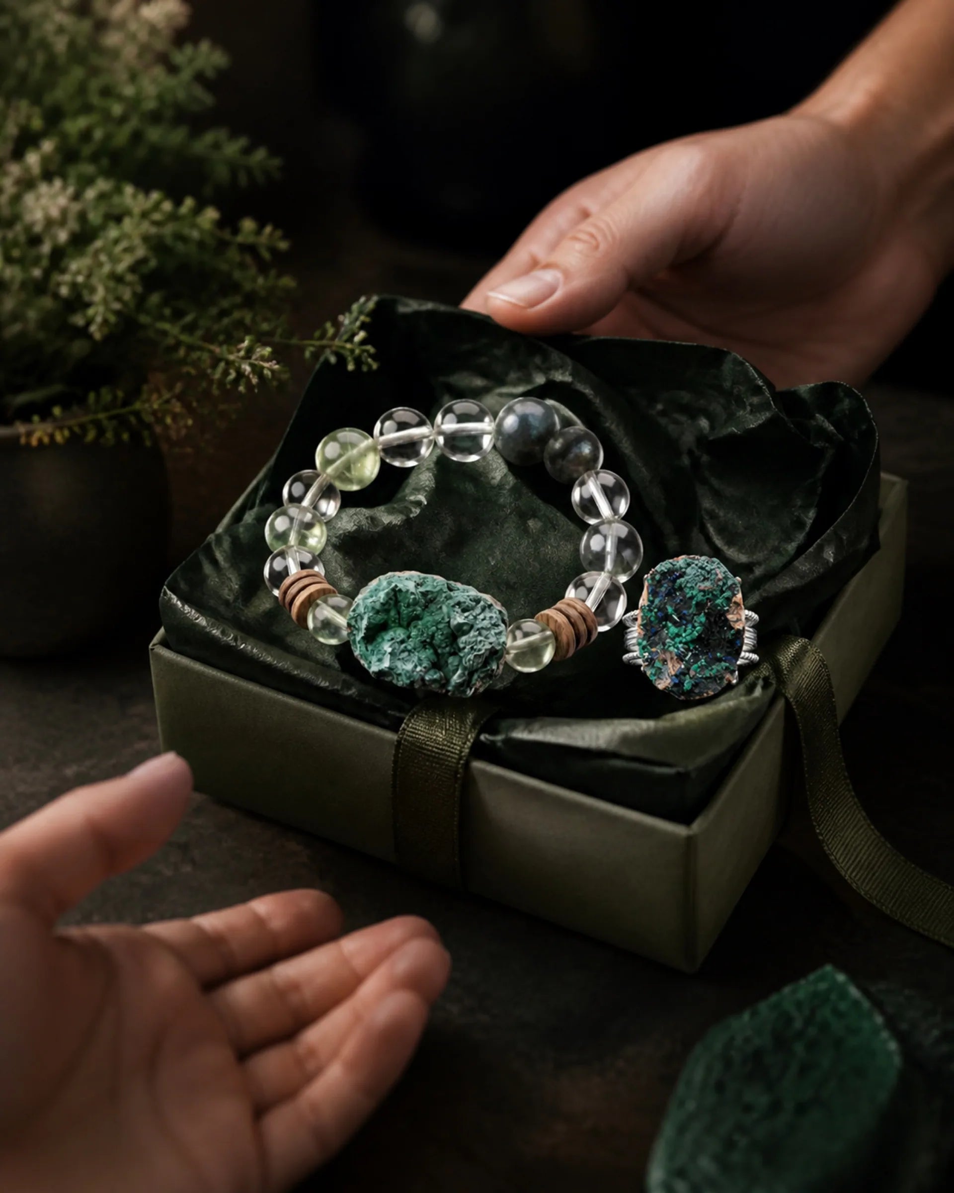 A real Orelumia gift held in the moment before it is given.