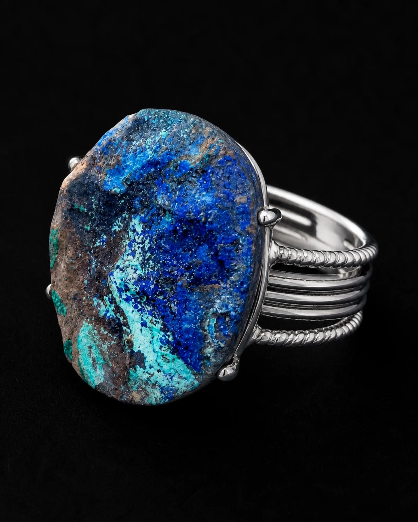 Blue Current Ring — JR01-000 — setting and construction detail