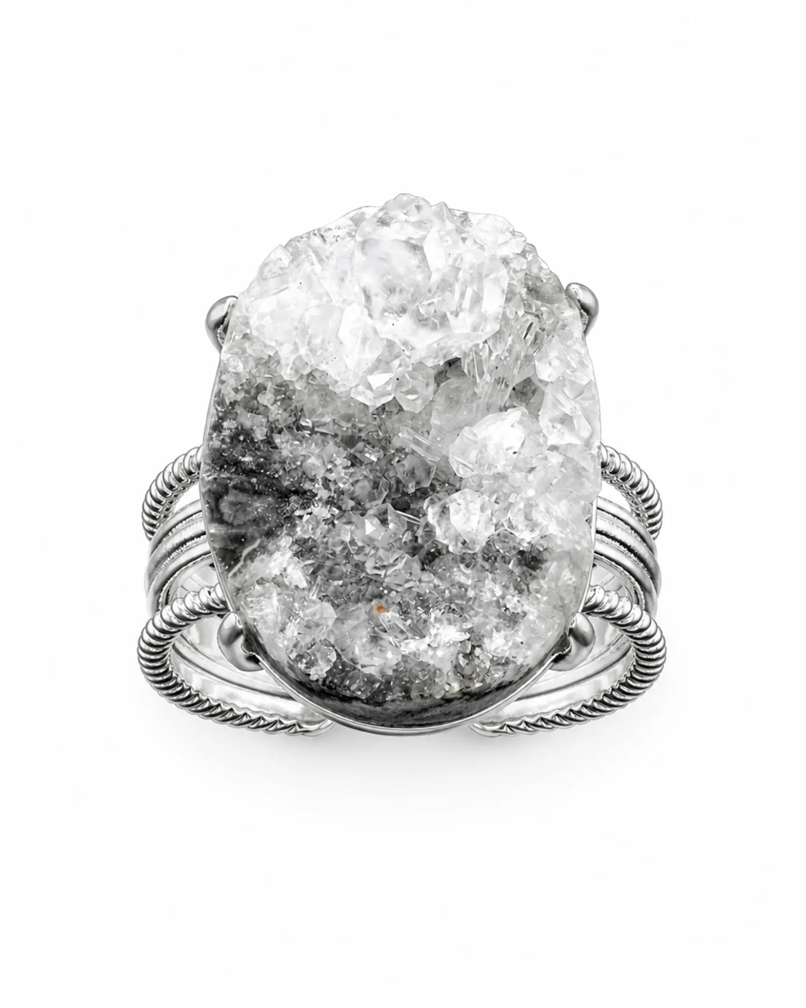 Clear Crest Ring — natural mineral ring