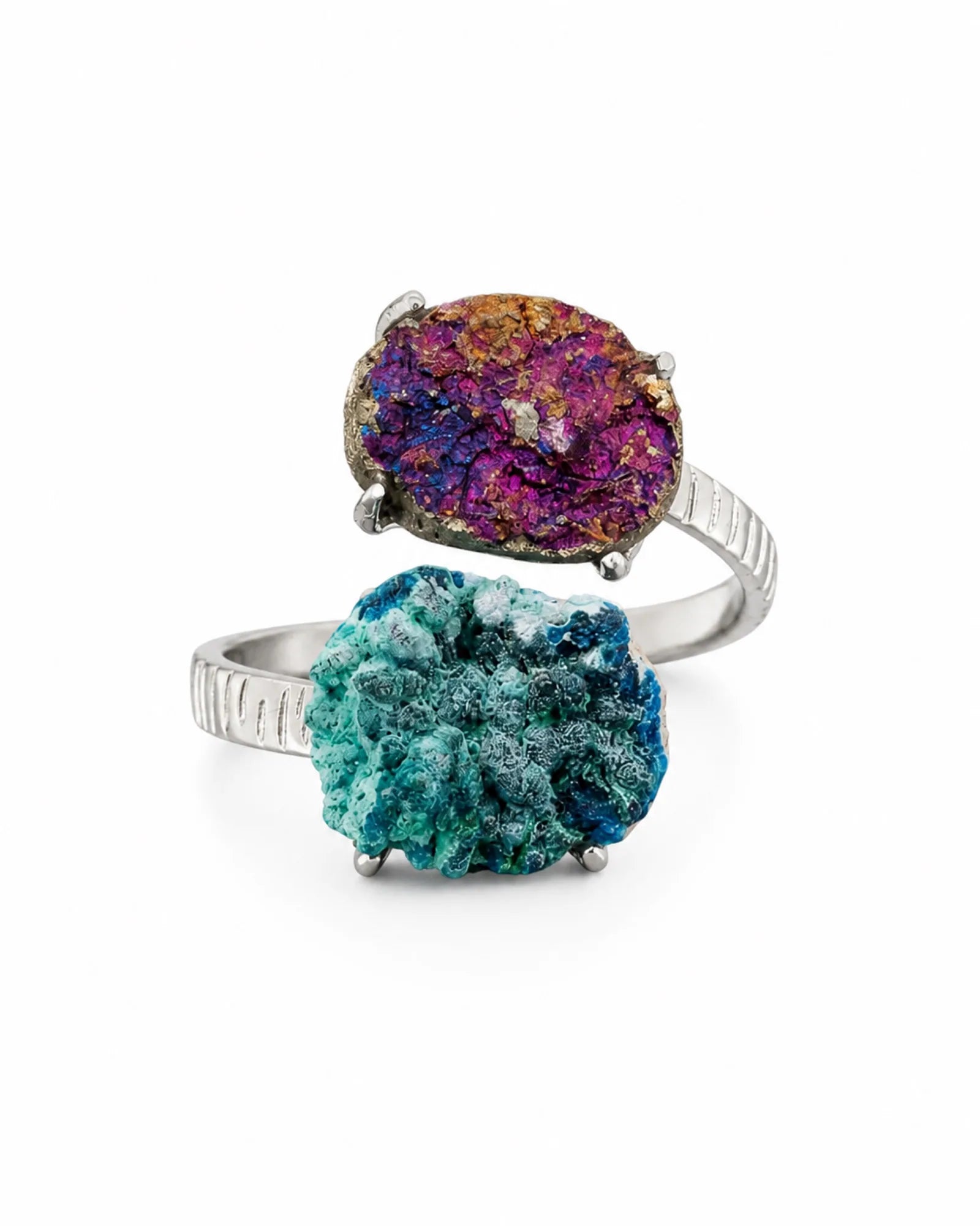 Twin Signal Ring — natural mineral ring
