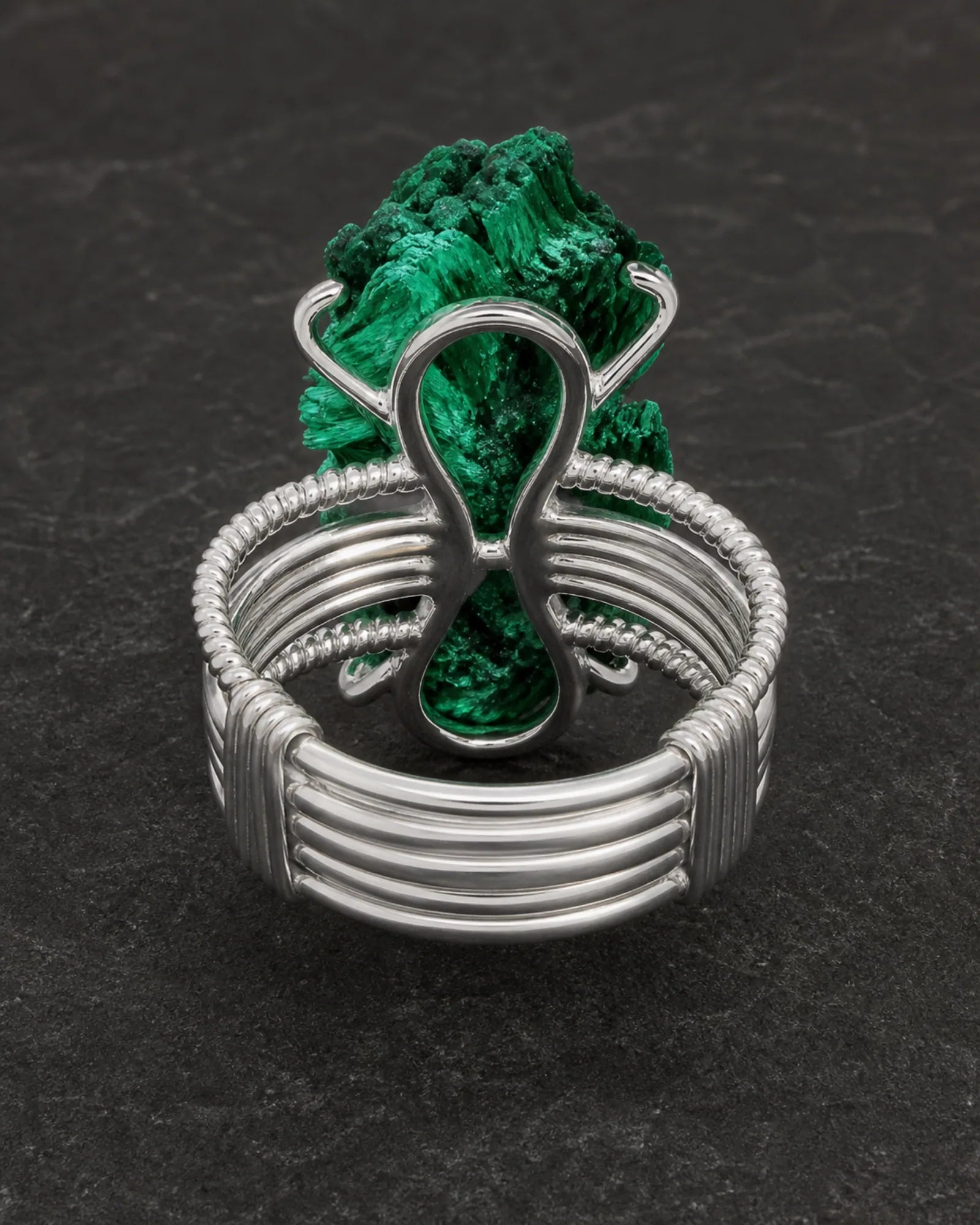 Verdant Spine Ring — JR01-006 — side and back construction view