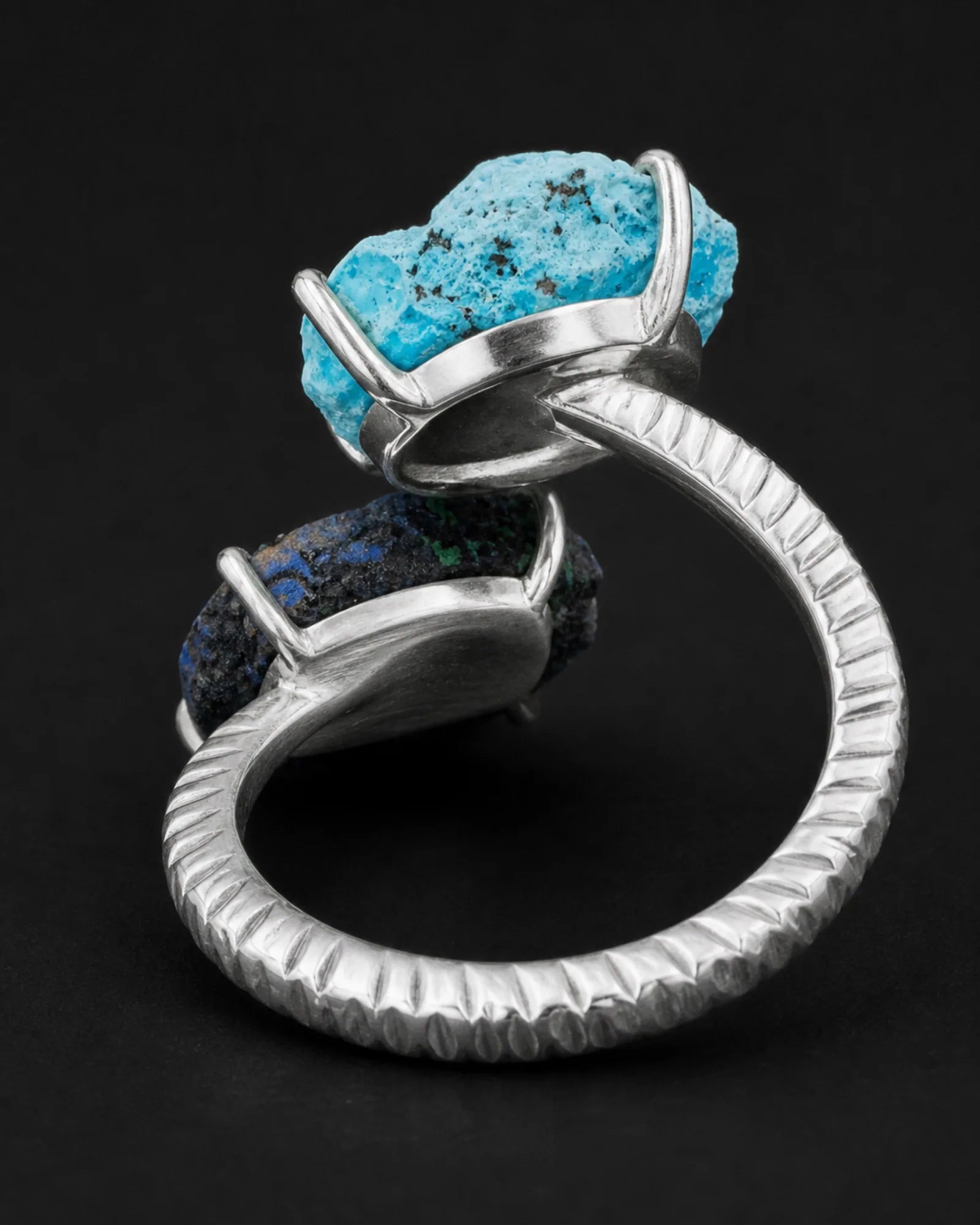 Blue Shadow Ring — JR01-009 — setting and construction detail