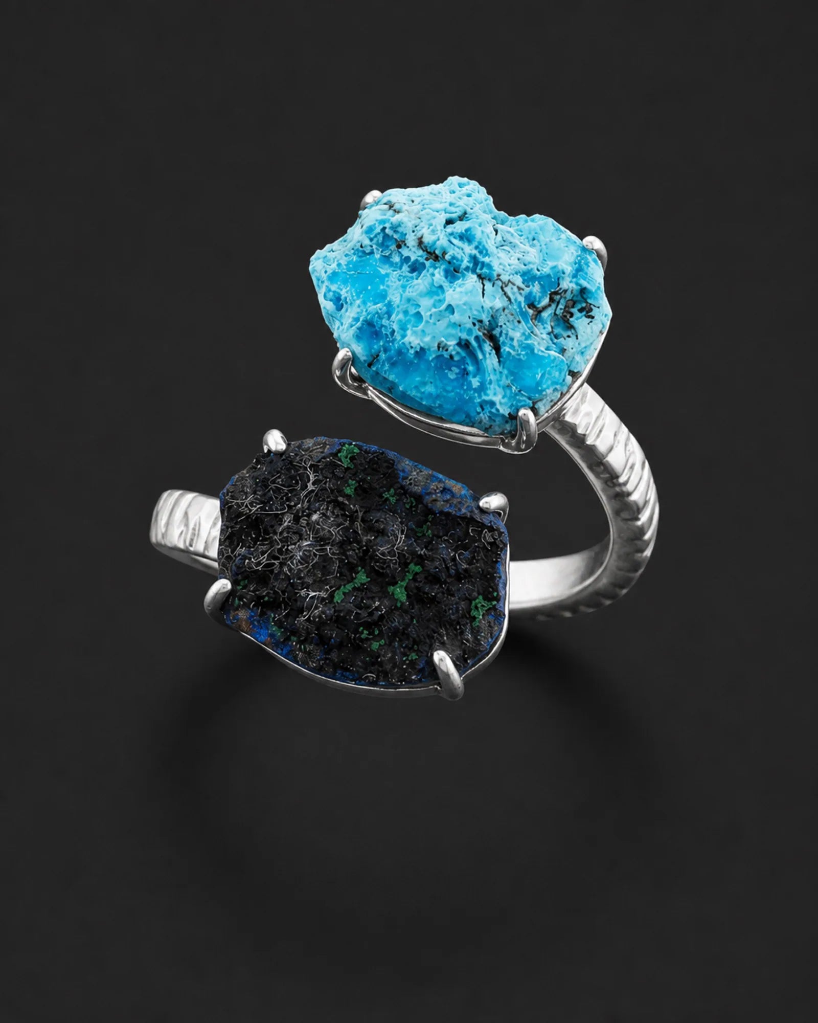 Blue Shadow Ring — JR01-009 — three-quarter construction view