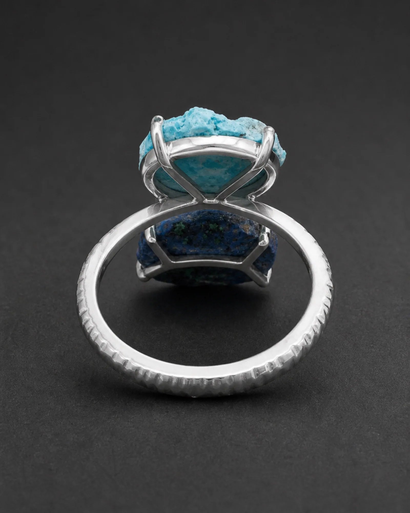 Blue Shadow Ring — JR01-009 — side and back construction view