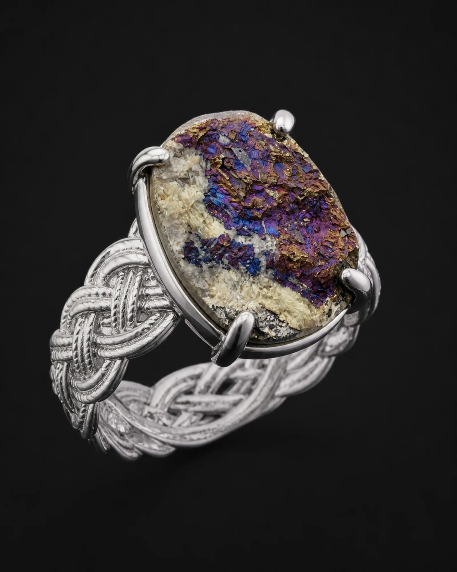 Violet Map Ring — JR01-011 — three-quarter construction view