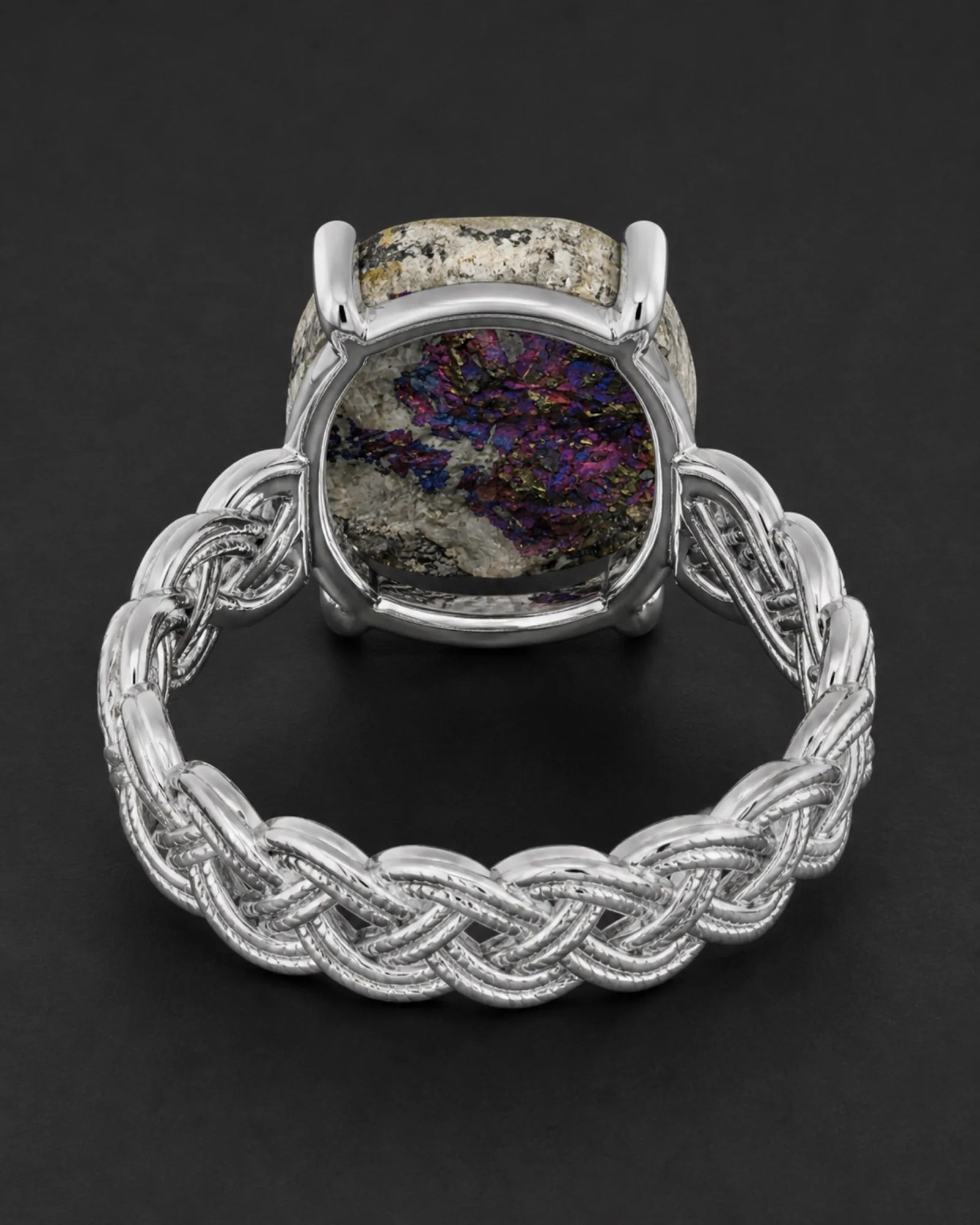 Violet Map Ring — JR01-011 — side and back construction view
