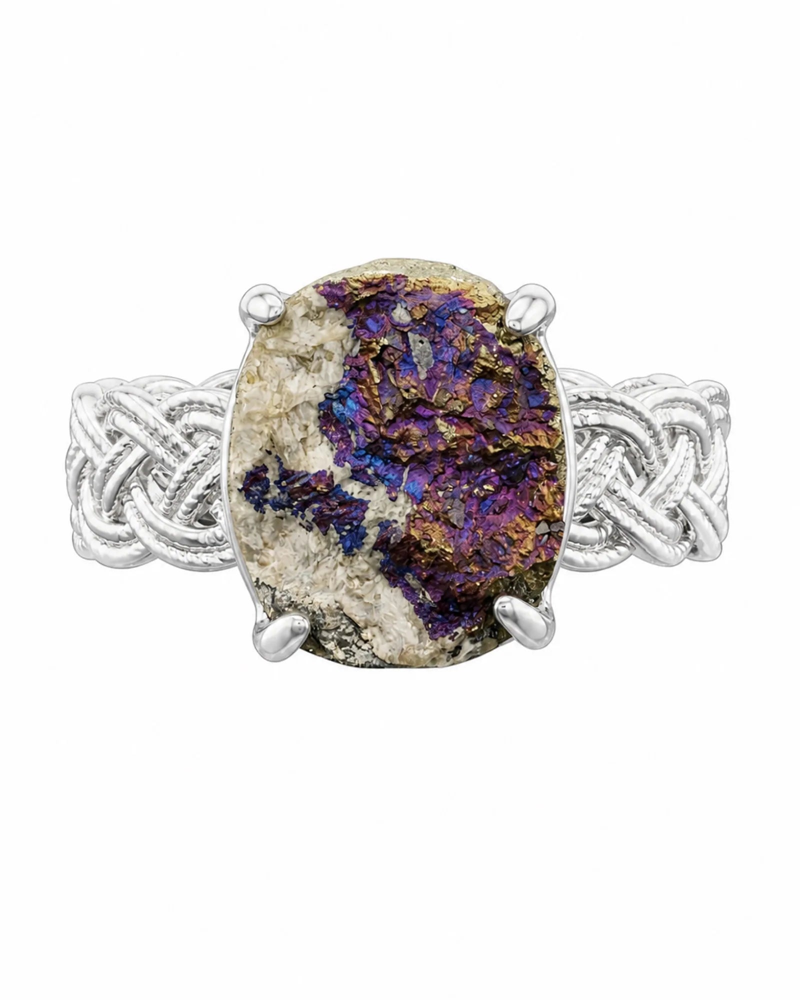 Violet Map Ring — natural mineral ring