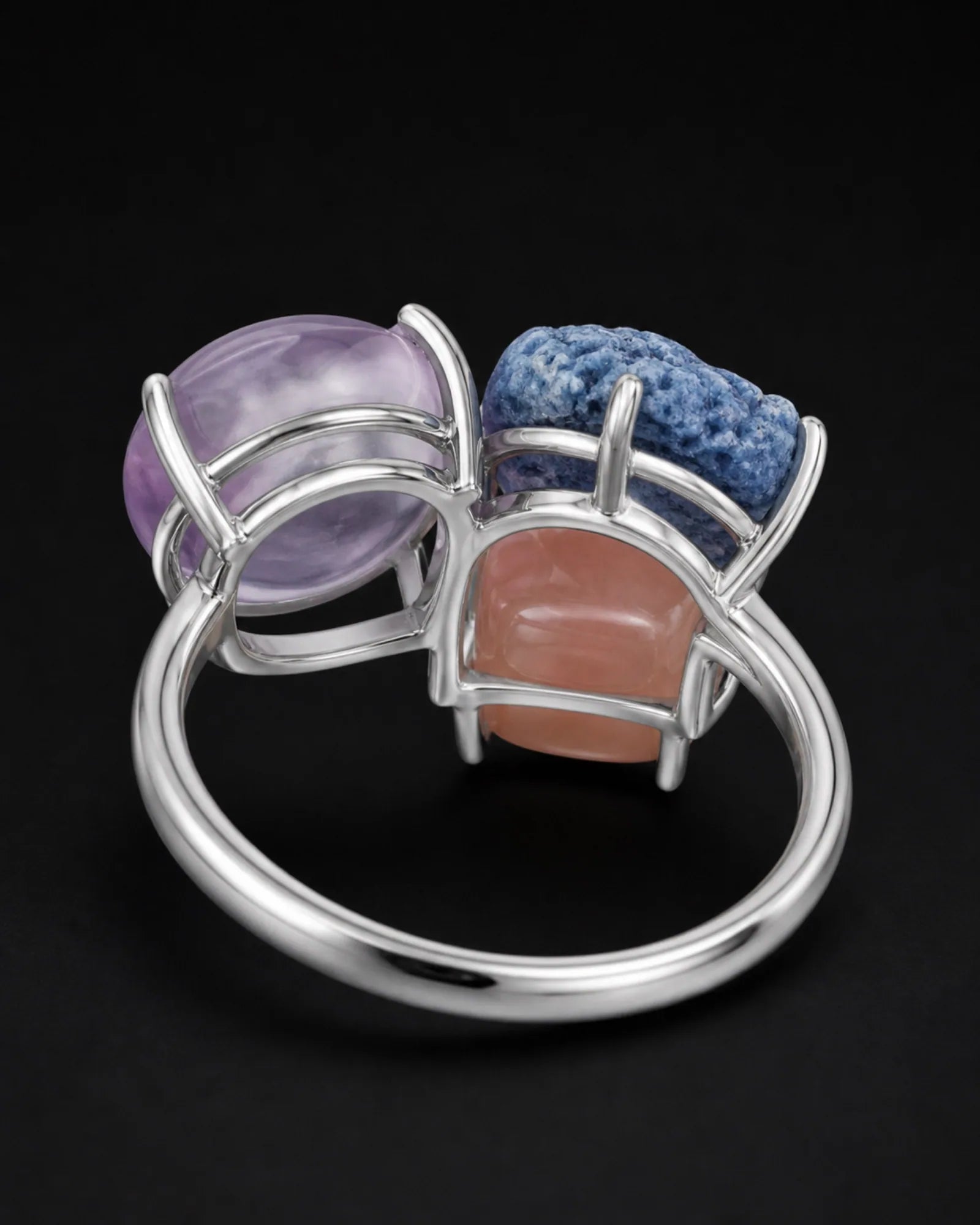 Three Quiet Colors Ring — JR01-012 — setting and construction detail
