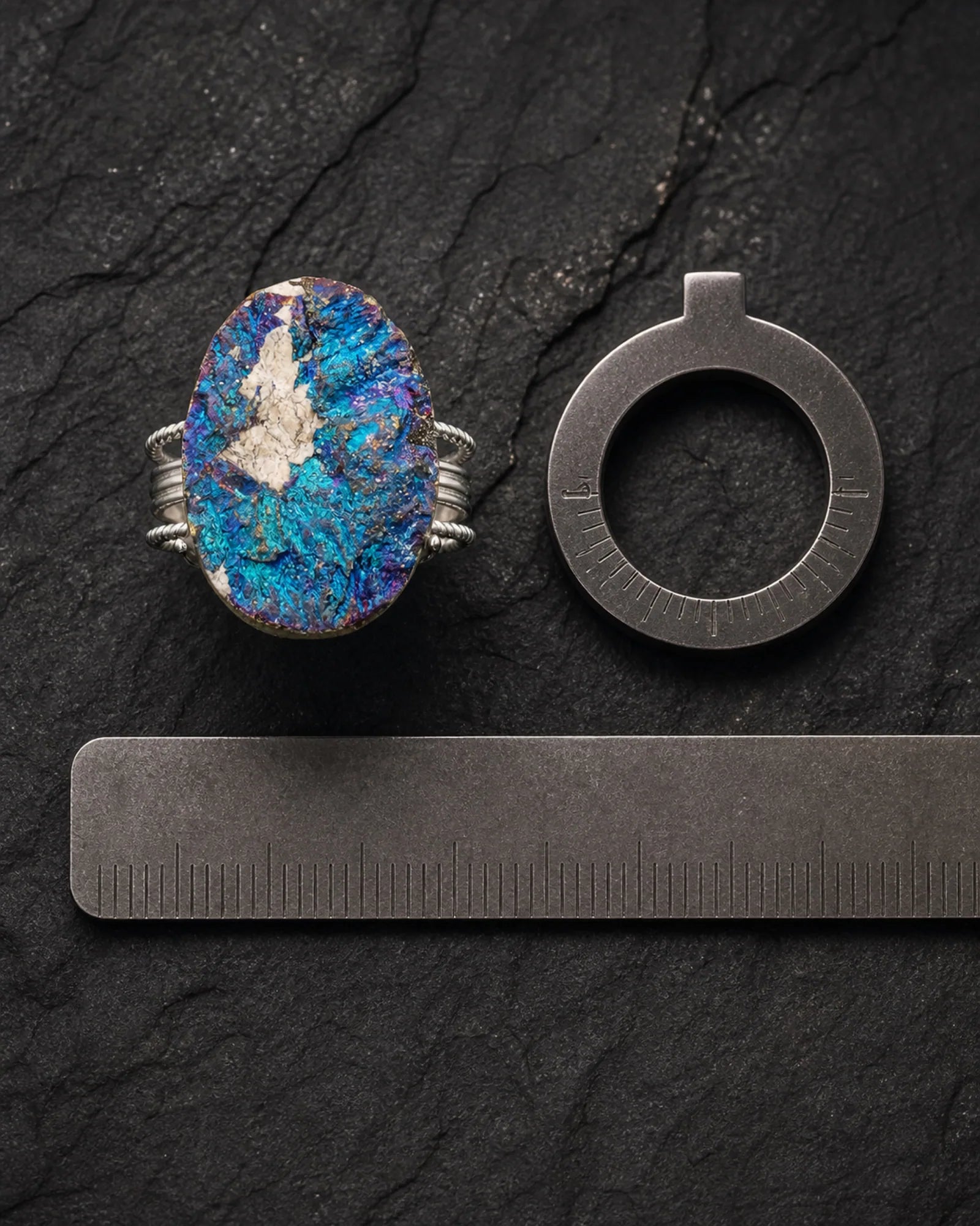 Blue Mosaic Ring — JR01-014 — full structure and scale record