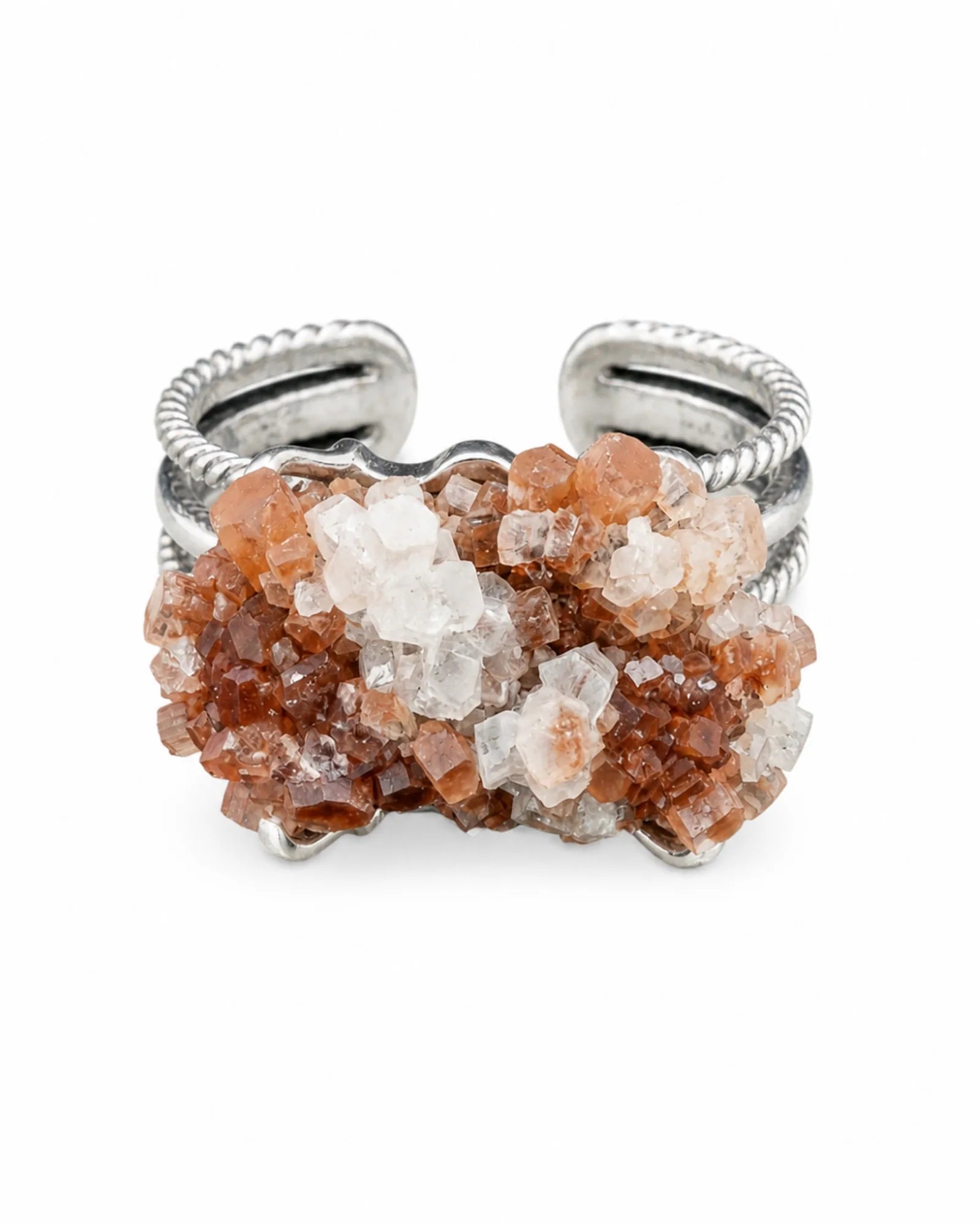 Warm Cluster Ring — natural mineral ring