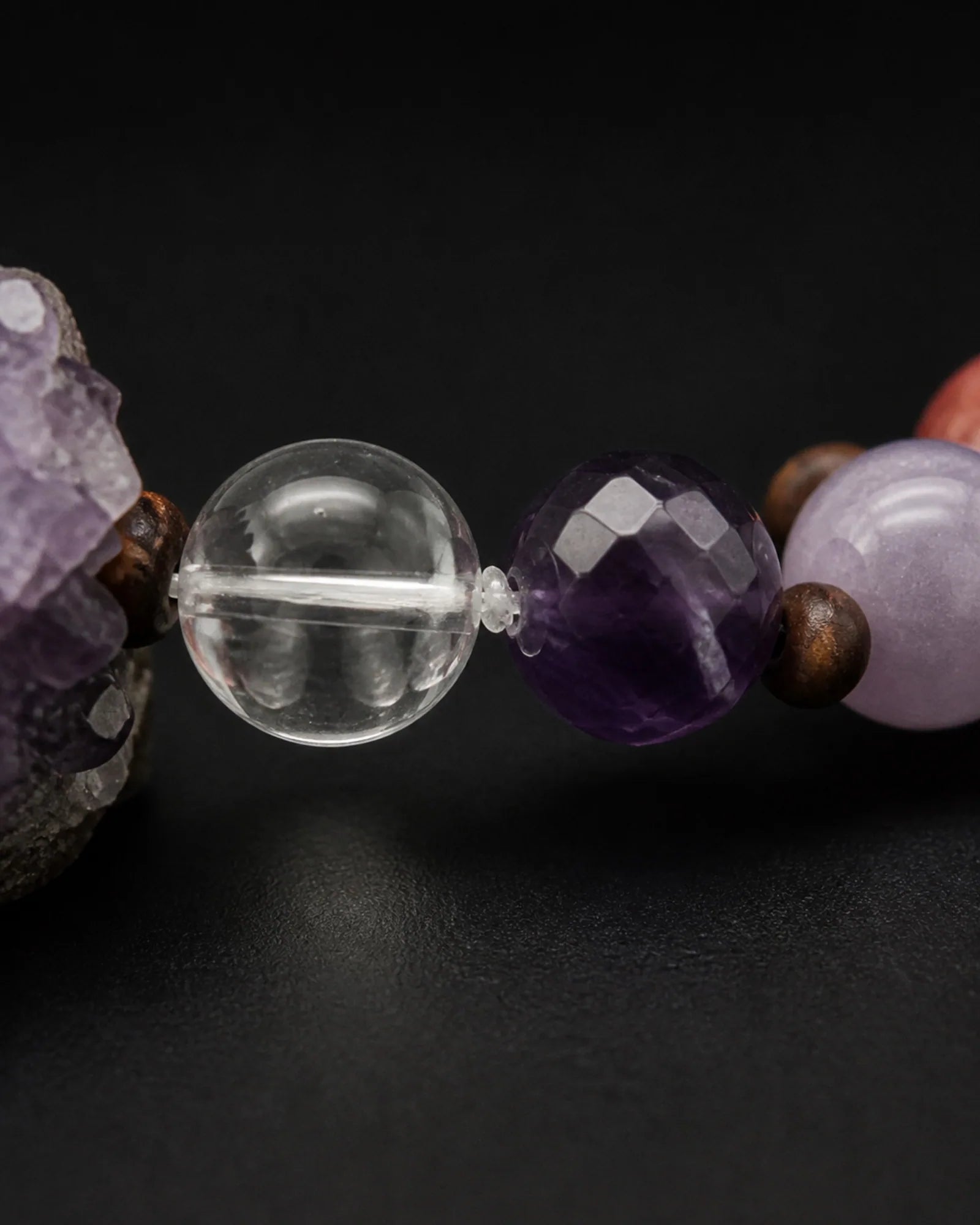 Quiet Violet Bracelet — SL01-001 — bead sequence and connection detail