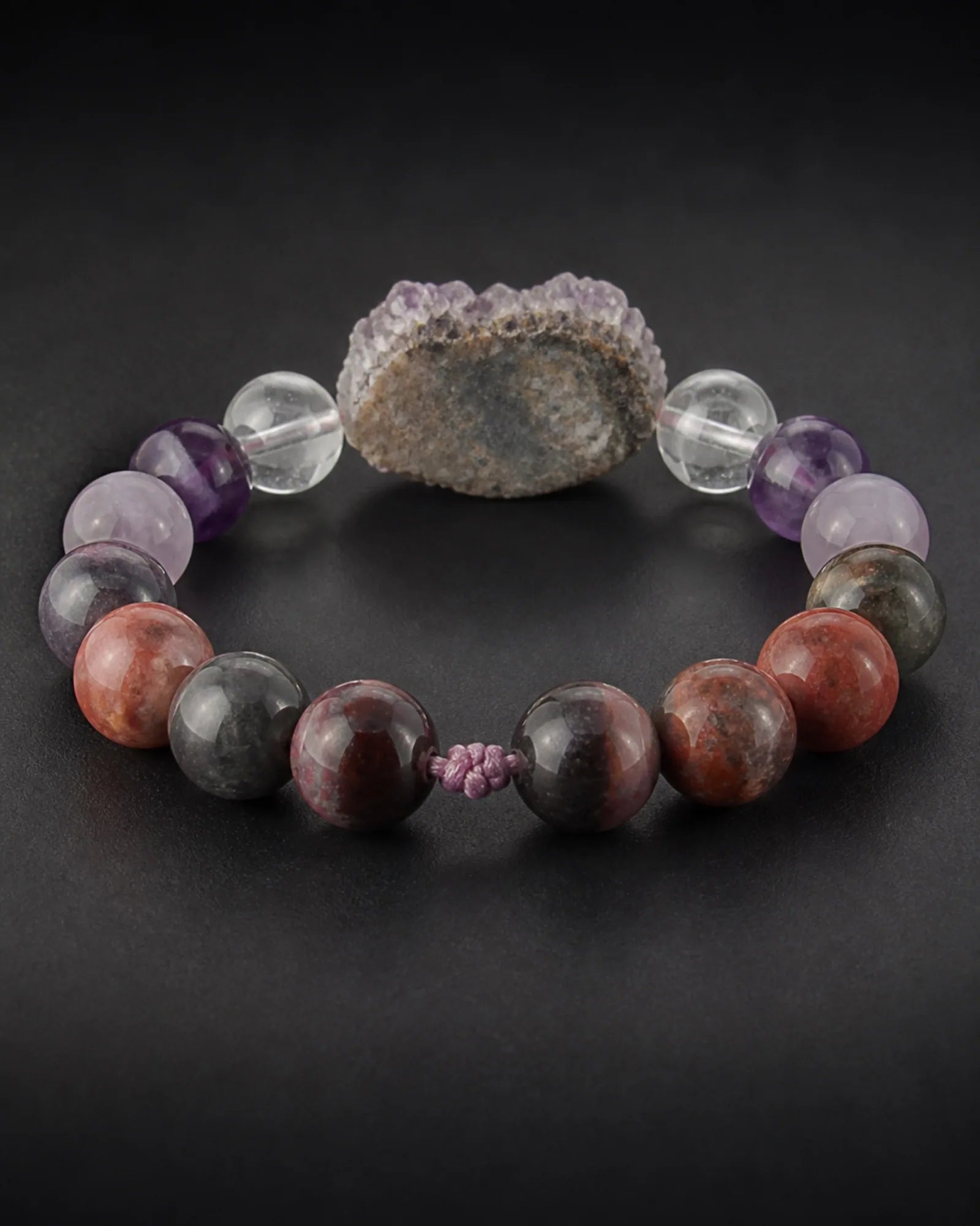 Quiet Violet Bracelet — SL01-001 — side and back construction view