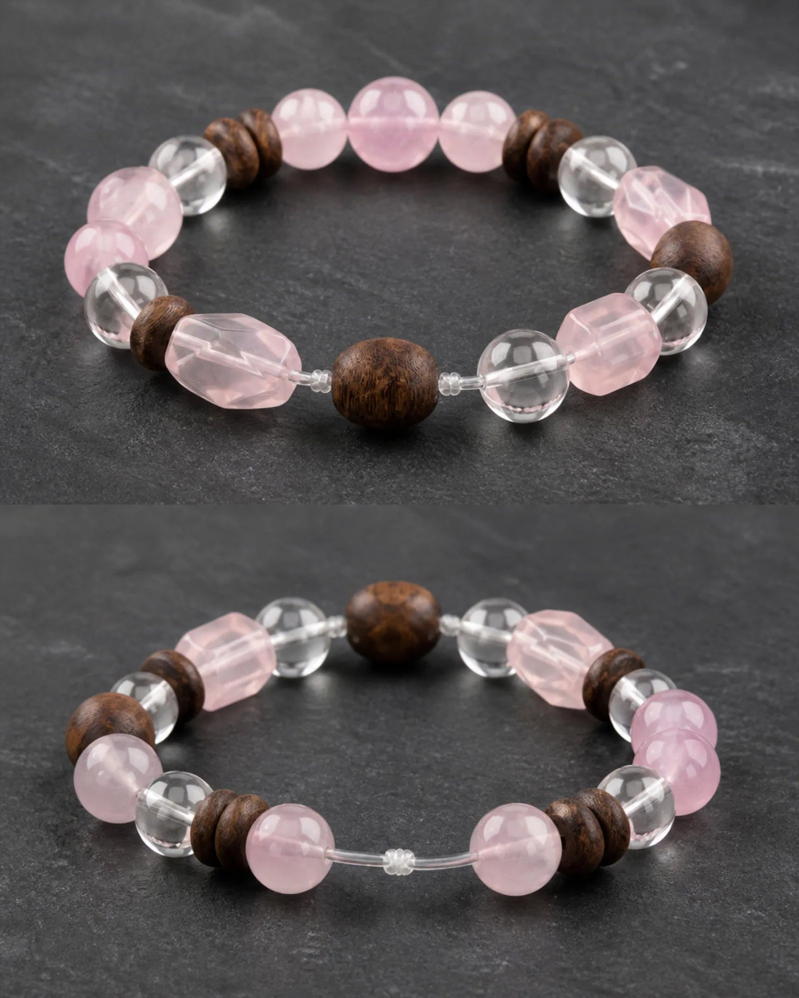 Rose Letter Bracelet — SL01-004 — side and back construction view