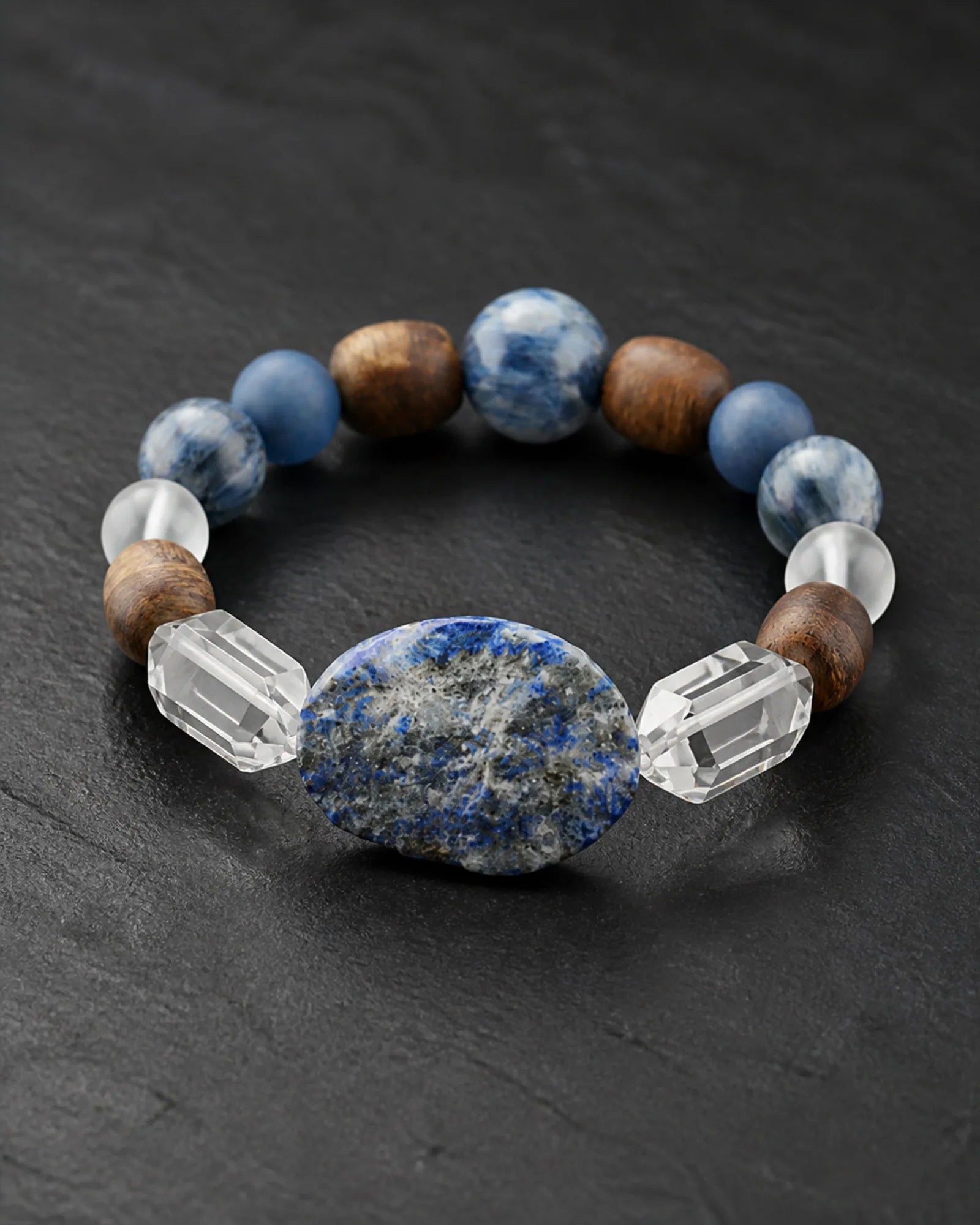Blue Compass Bracelet — SL01-005 — three-quarter construction view
