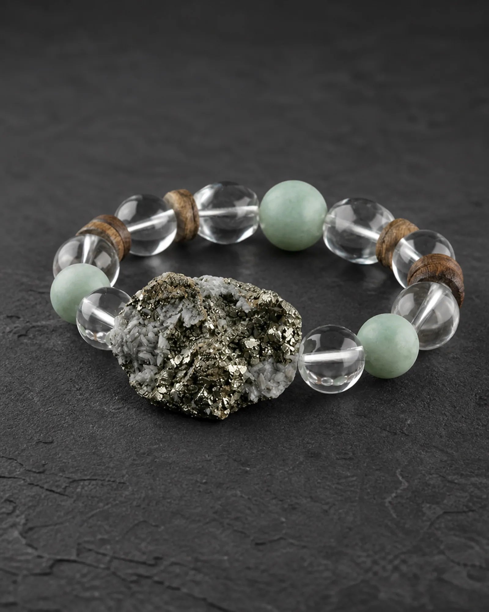 Silver Ground Bracelet — SL01-007 — three-quarter construction view