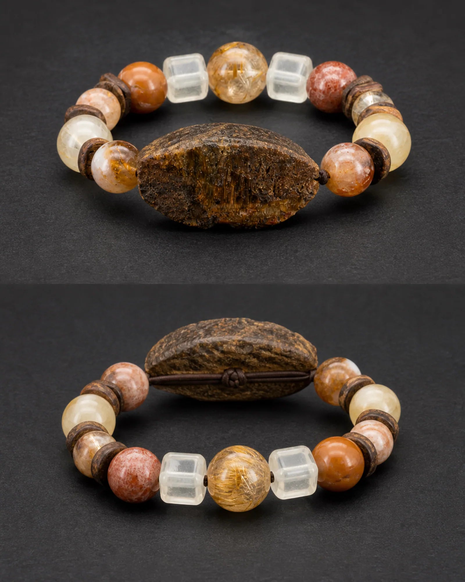 Root Script Bracelet — SL01-013 — side and back construction view