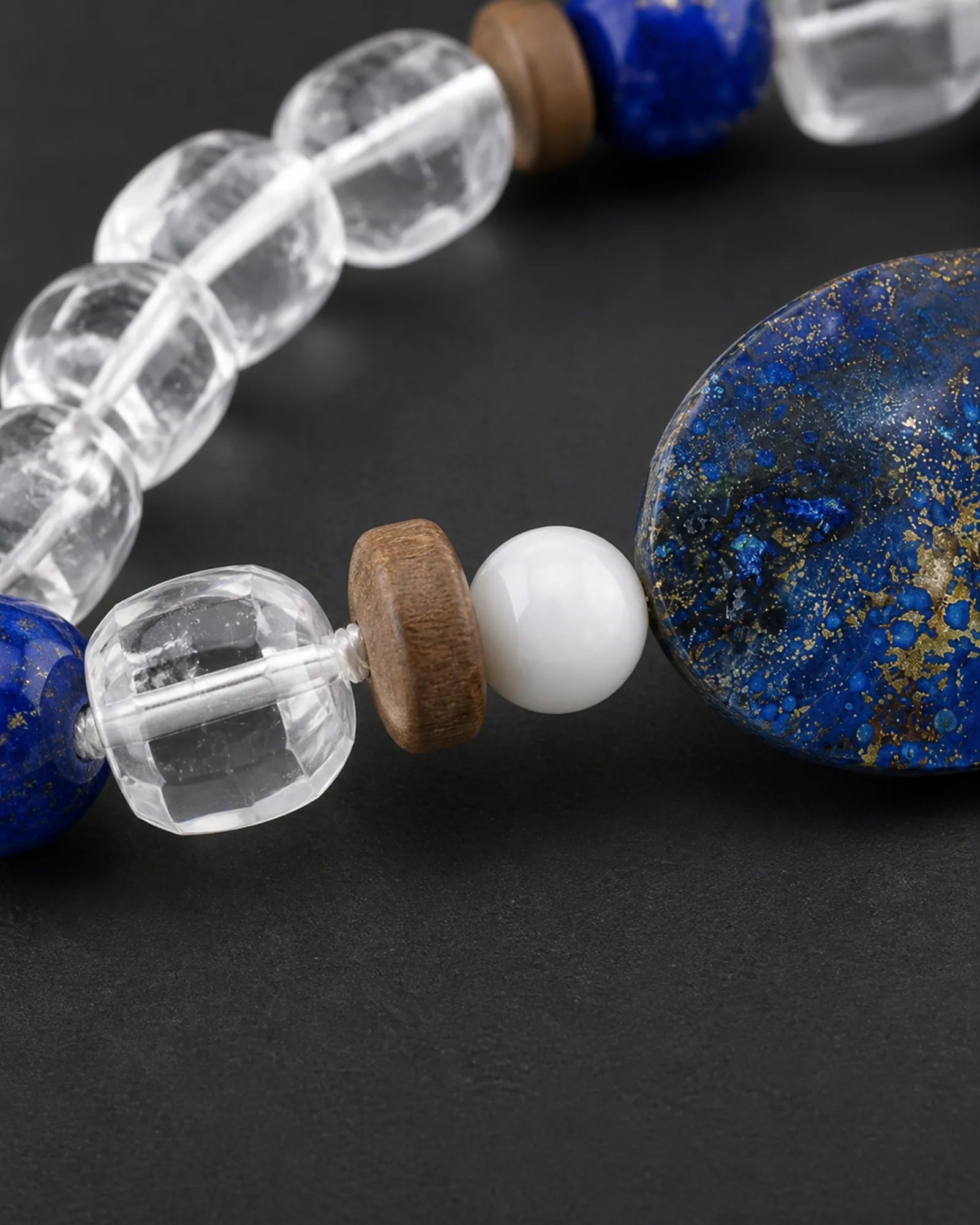 Blue Map Bracelet — SL01-014 — bead sequence and connection detail