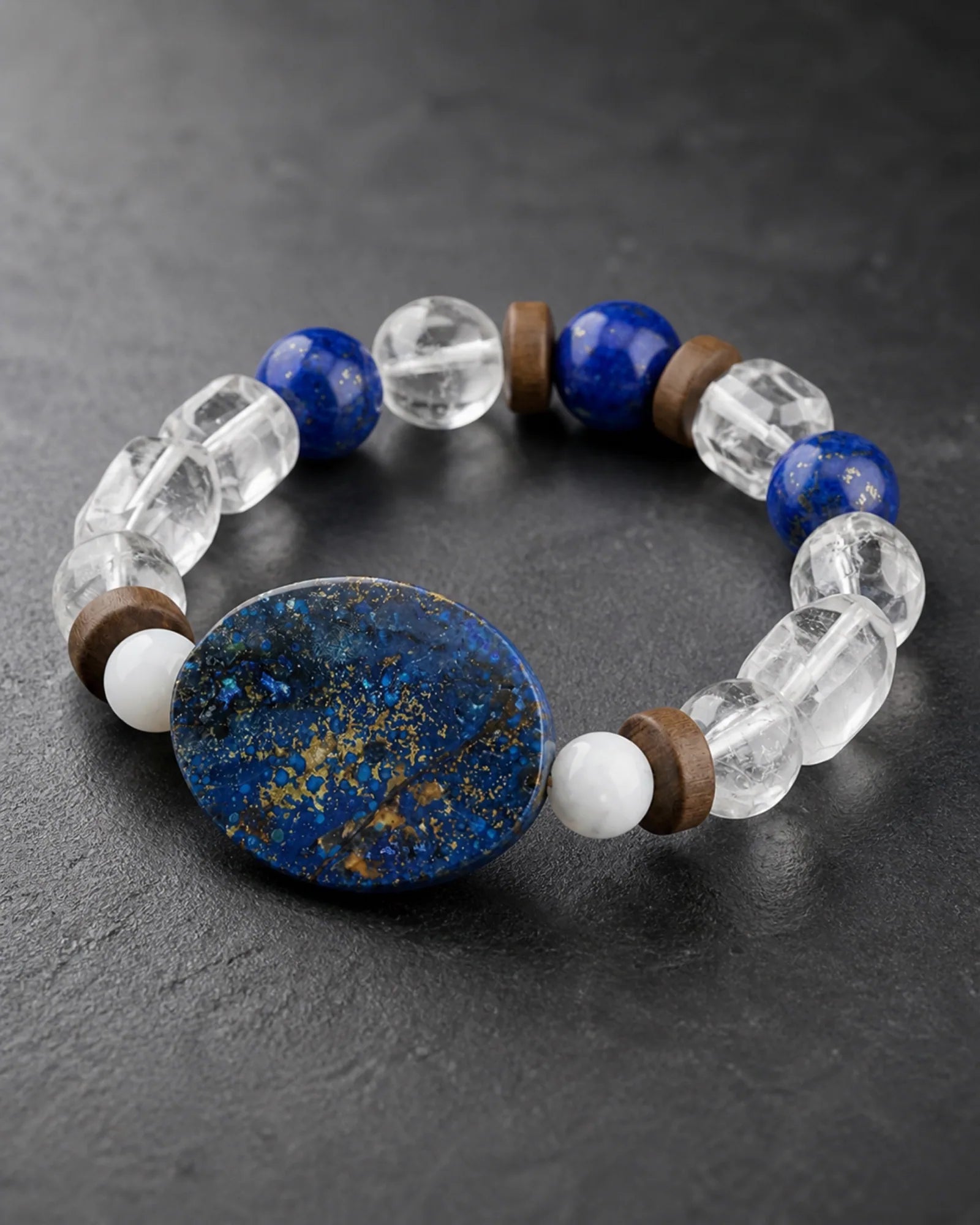 Blue Map Bracelet — SL01-014 — three-quarter construction view