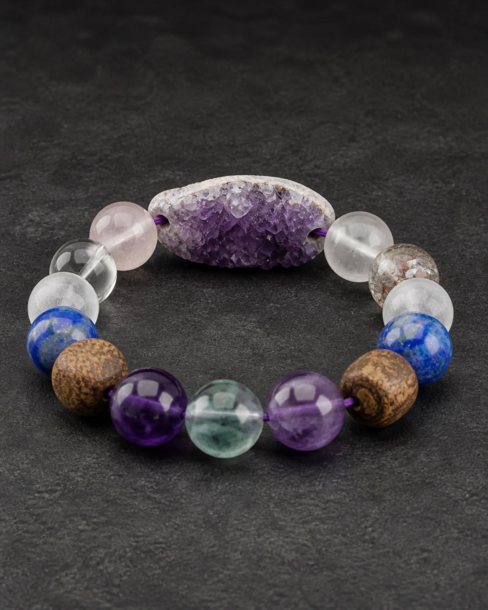 Violet Compass Bracelet — SL01-018 — side and back construction view
