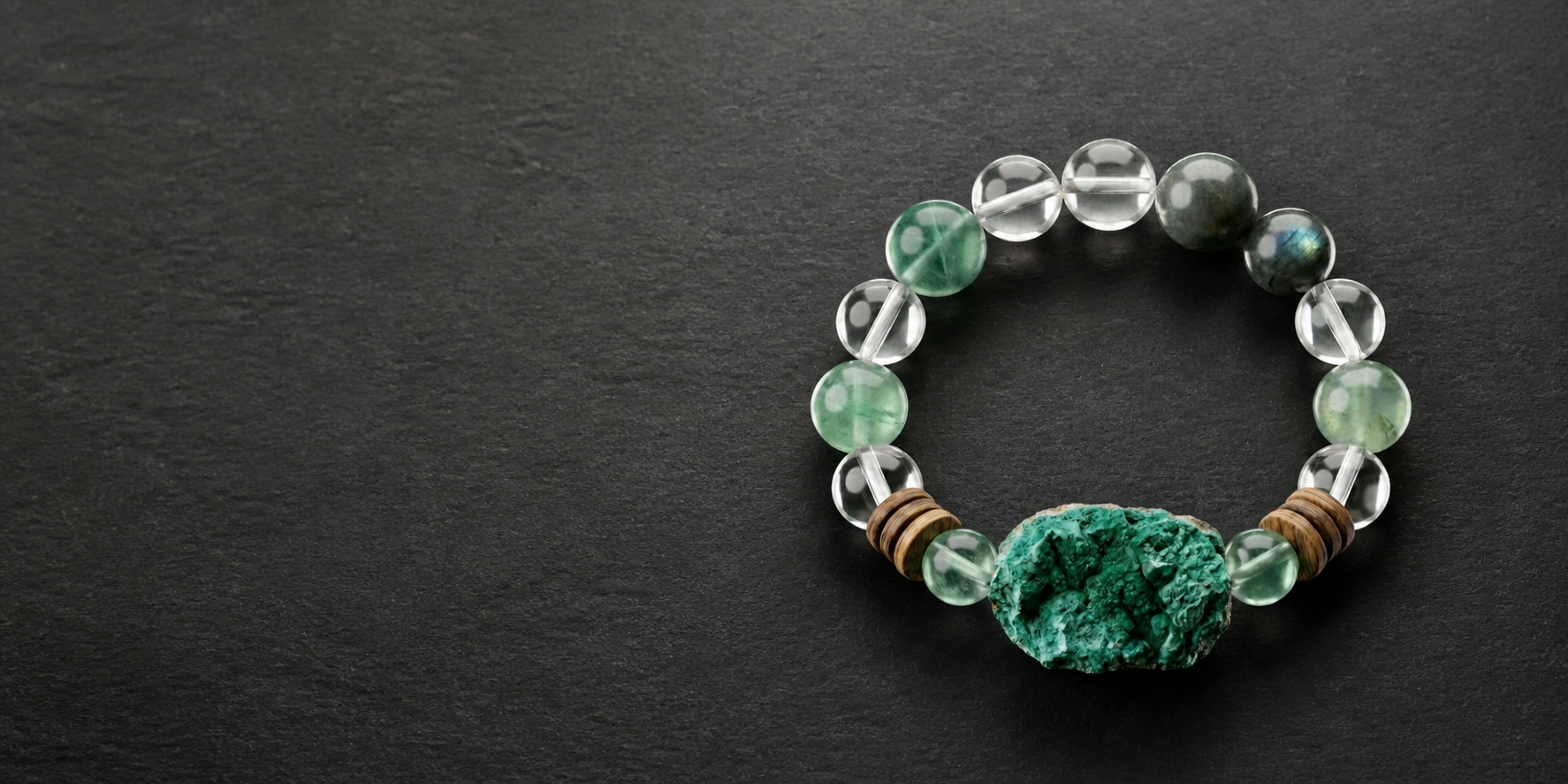 Orelumia bracelet mineral detail.