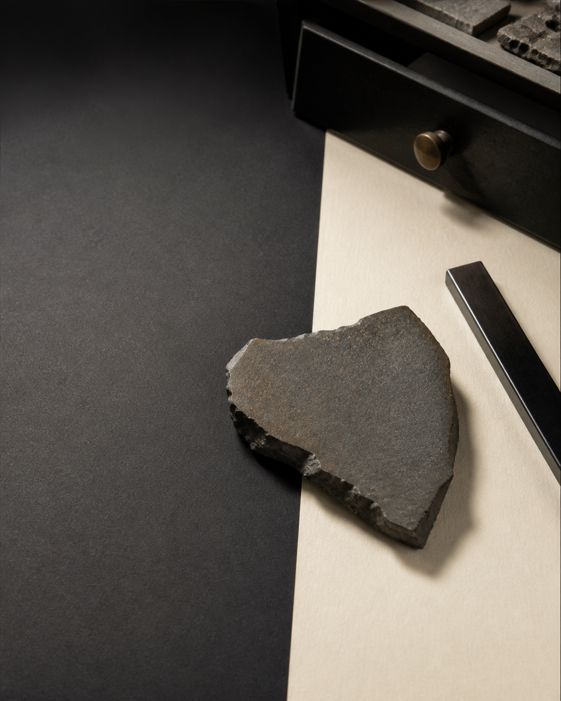 Orelumia Threshold chapter mineral archive still life.